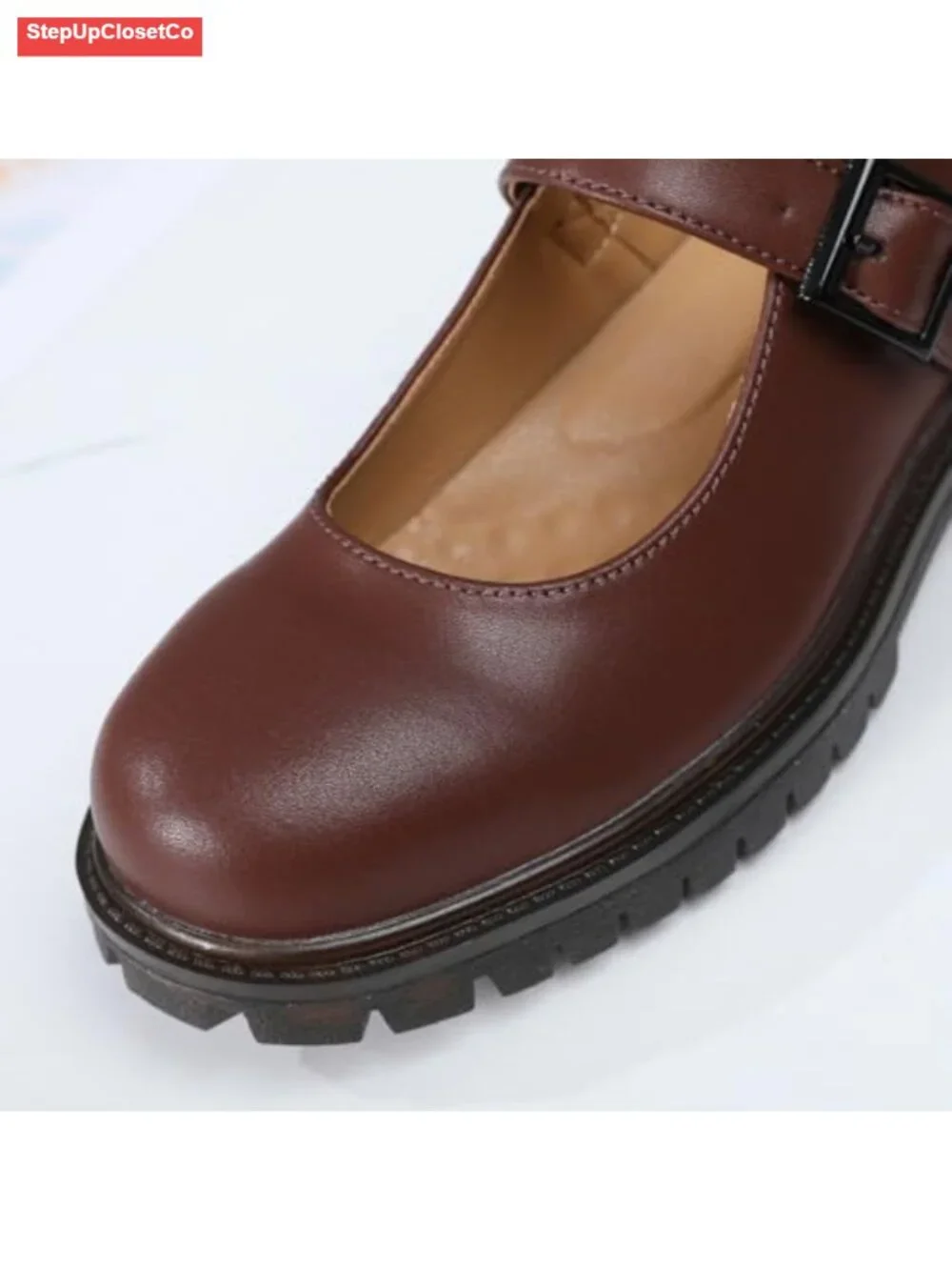 Women's Mary Jane Flats Comfortable Non-Slip Work Shoes Adjustable Hook Loop